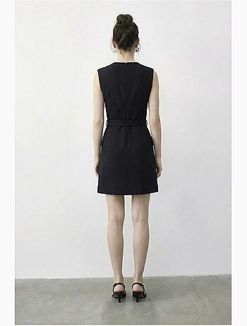 Robe courte à ceinture et col en v lucci