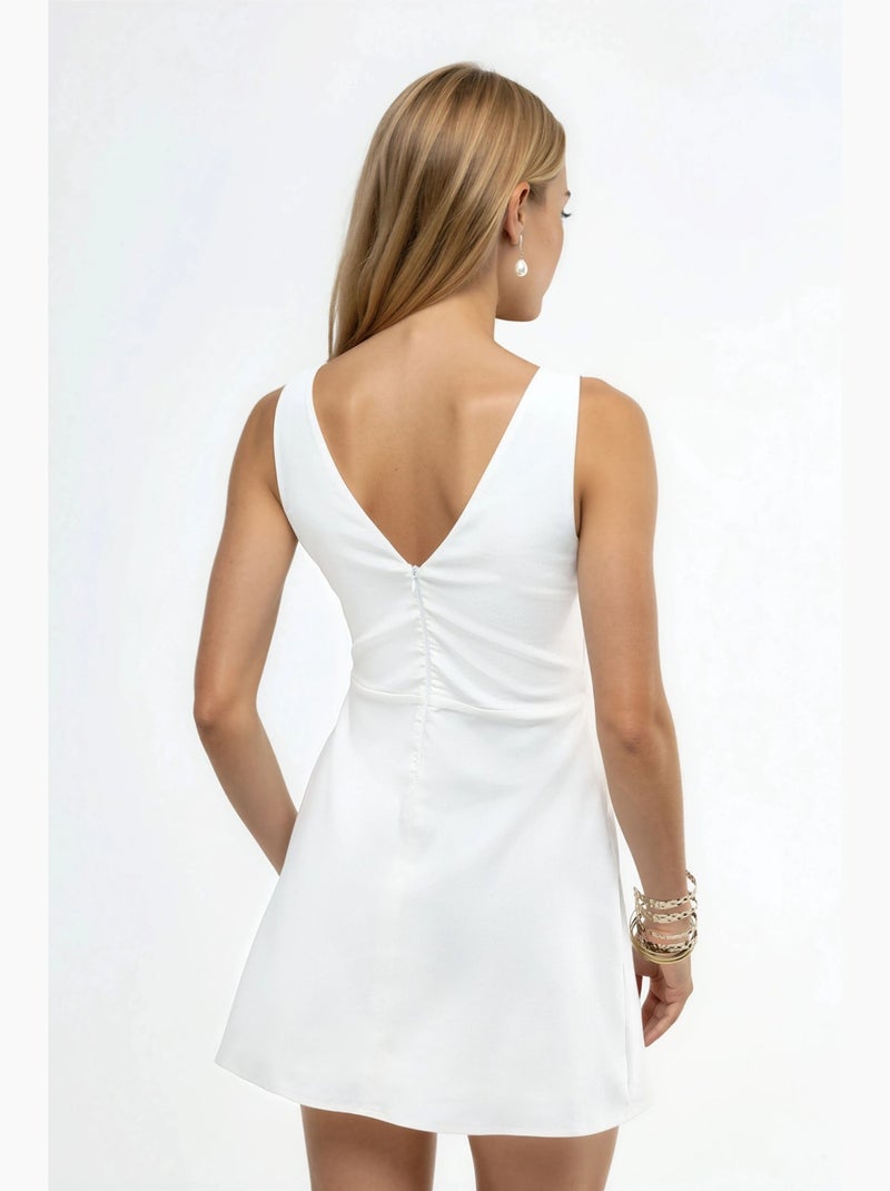 Robe courte à col bateau hiccup Blanc cassé - Kiabi