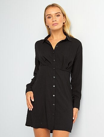 Robe courte à col chemise