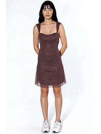 Robe courte à col en forme de cœur et à pois hiccup
