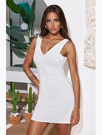Robe courte à col en v hiccup