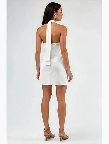 Robe courte à col halter et fermeture boutonnée hiccup