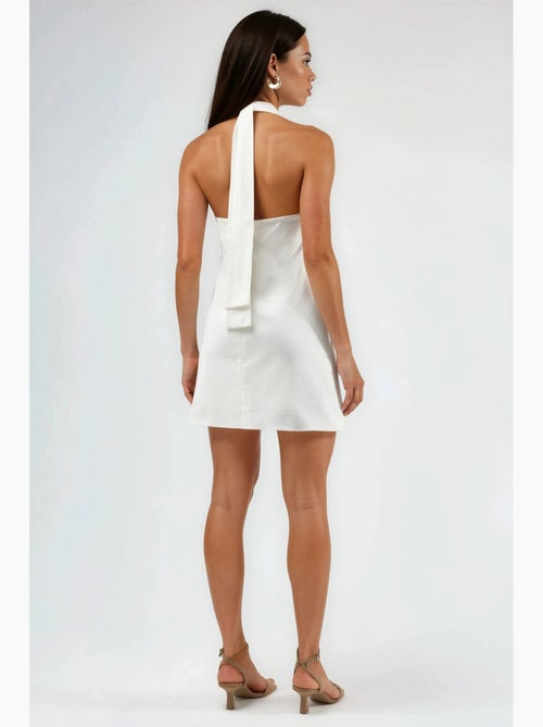 Robe courte à col halter et fermeture boutonnée hiccup - Kiabi Robe courte à col halter et fermeture boutonnée hiccup - Kiabi