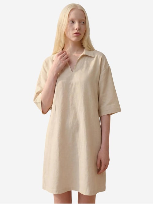 Robe courte à col polo et manches trois-quarts my fashion - Kiabi Robe courte à col polo et manches trois-quarts my fashion - Kiabi