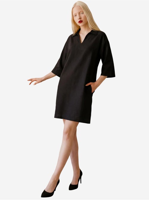 Robe courte à col polo et manches trois-quarts my fashion - Kiabi Robe courte à col polo et manches trois-quarts my fashion - Kiabi