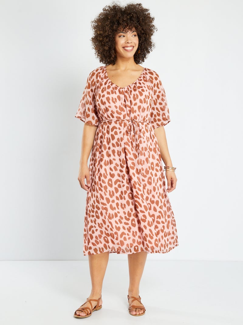 Robe courte à col rond 'Only Carmakoma' Rose - Kiabi