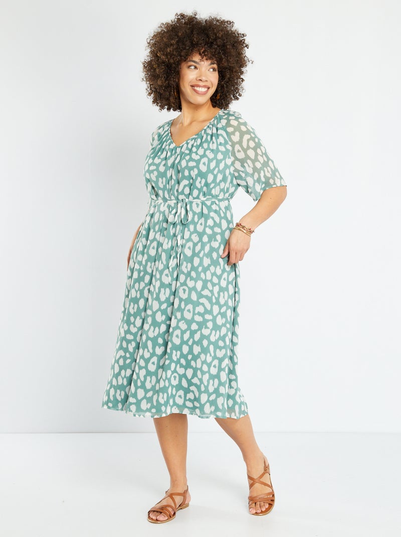 Robe courte à col rond 'Only Carmakoma' Vert - Kiabi