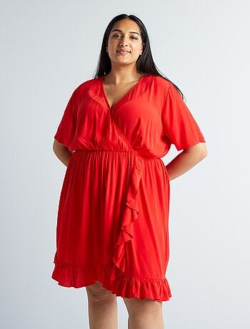 Robe rouge femme discount ronde