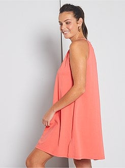 Robe courte à encolure américaine fantaisie - Kiabi