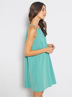 Robe courte à encolure américaine fantaisie - Kiabi