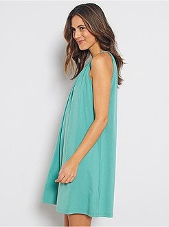 Robe courte à encolure américaine fantaisie - Kiabi