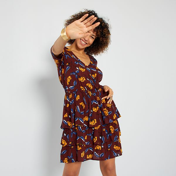 robe courte marron