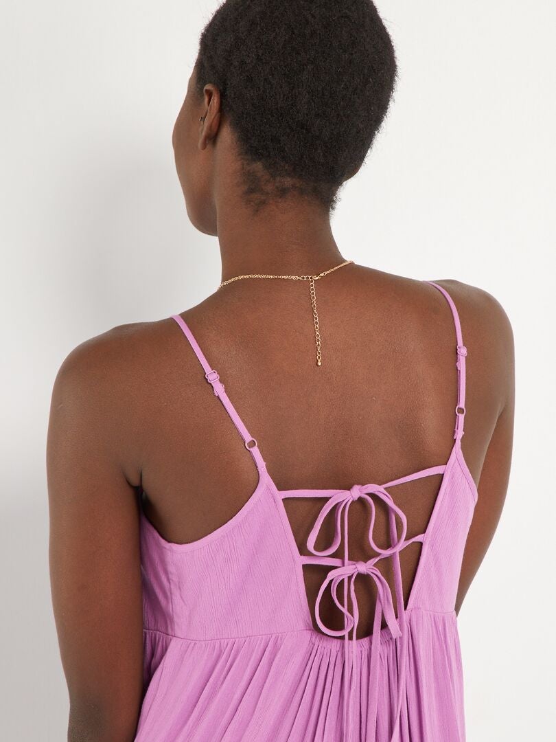Robe courte à étages Violet - Kiabi