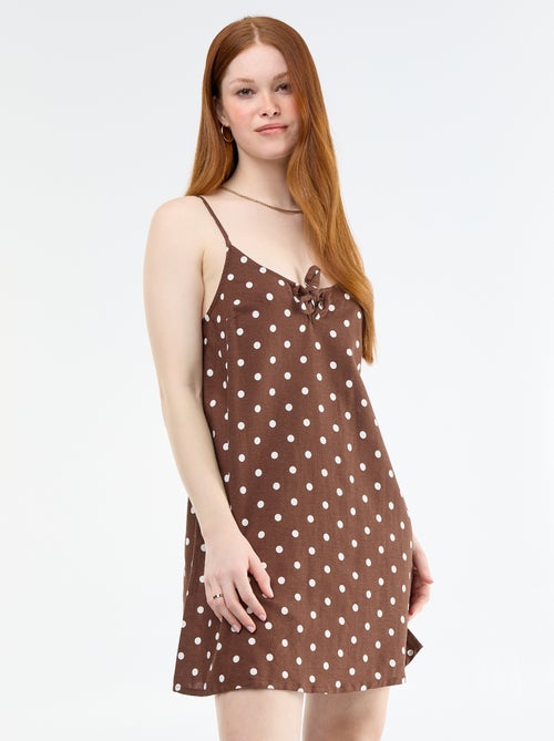 Robe courte à fines bretelles réglables - Kiabi