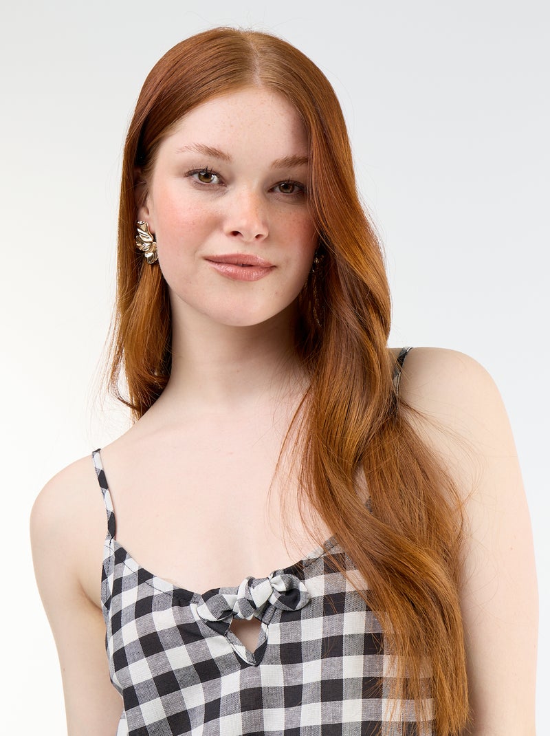 Robe courte à fines bretelles réglables Noir - Kiabi