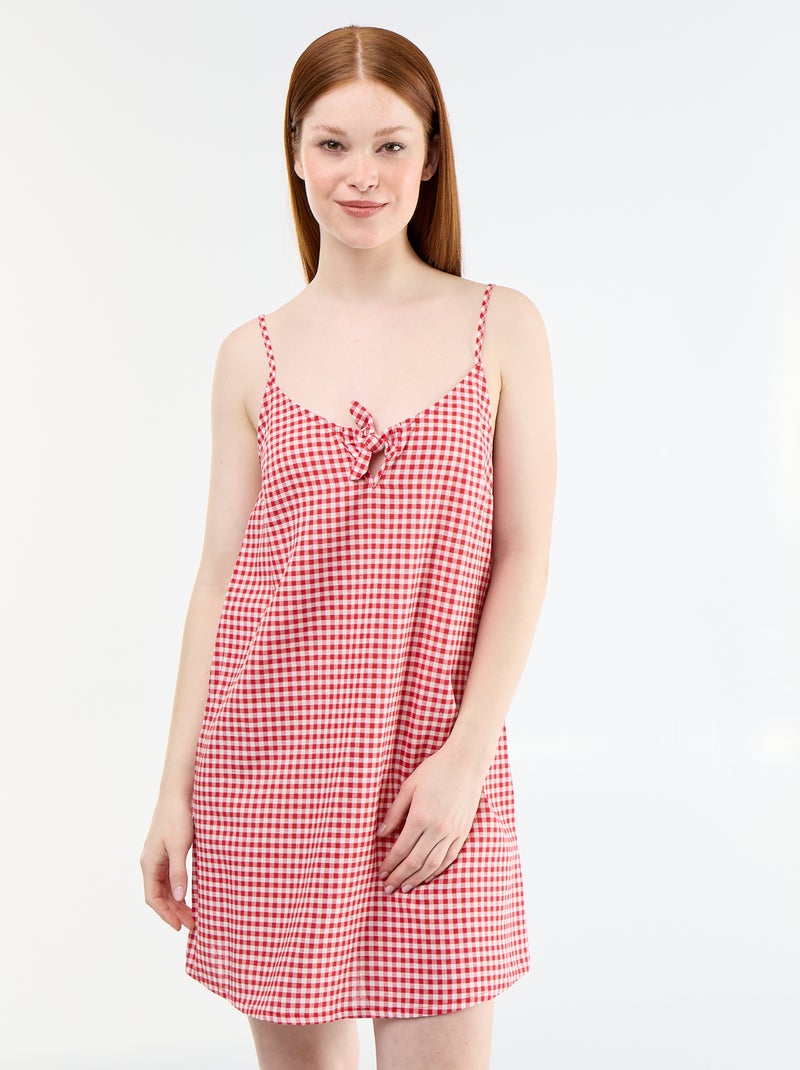 Robe courte à fines bretelles réglables Rouge - Kiabi