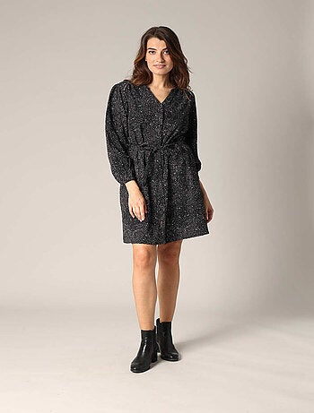 Robe courte à imprimé moucheté all-over 'Deeluxe'