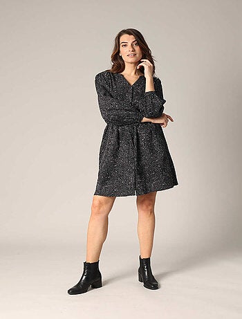 Robe courte à imprimé moucheté all-over 'Deeluxe'