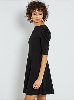Robe courte à manches bouffantes - Kiabi