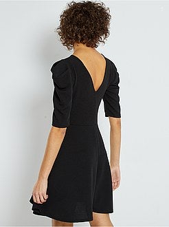 Robe courte à manches bouffantes - Kiabi