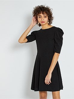 Robe courte à manches bouffantes - Kiabi