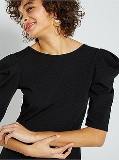 Robe courte à manches bouffantes - Kiabi