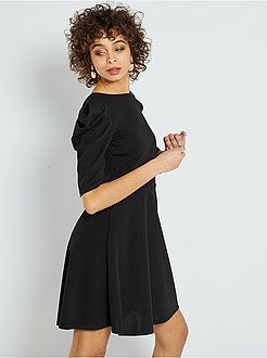Robe courte à manches bouffantes - Kiabi