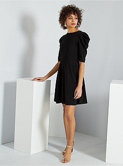 Robe courte à manches bouffantes - Kiabi