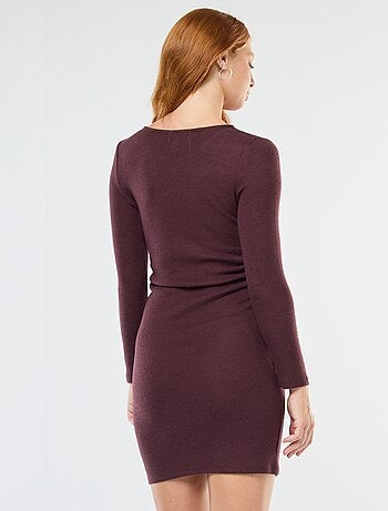 Robe courte à manches longues en maille doudou