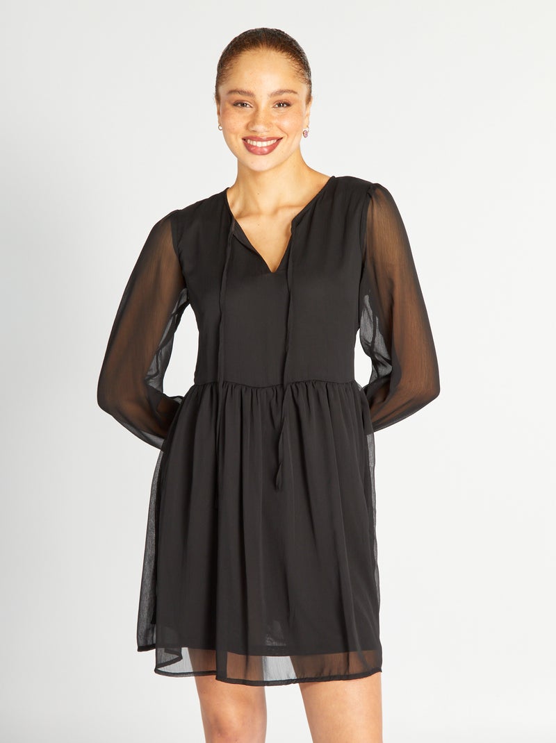 Robe courte à manches longues 'JDY' noir - Kiabi