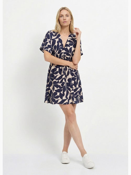 Robe courte à motif, col V devant et dos - AFIBEL - Kiabi