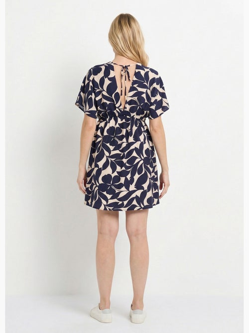 Robe courte à motif, col V devant et dos - AFIBEL - Kiabi