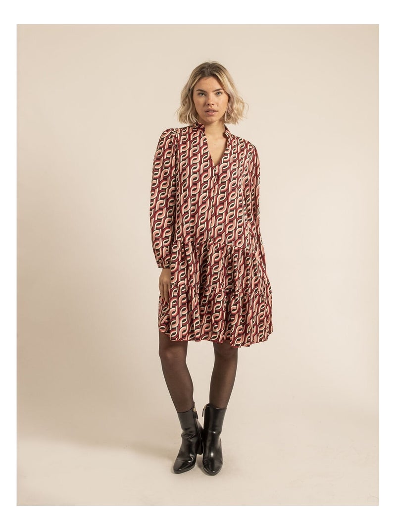 Robe courte à motifs ISCIANE Rose - Kiabi