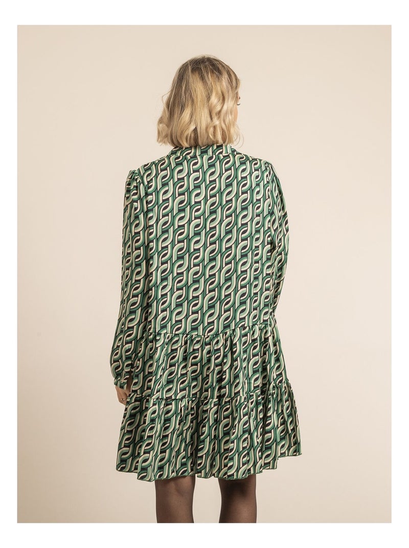 Robe courte à motifs ISCIANE Vert - Kiabi