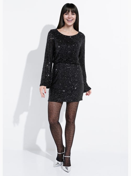 Robe courte à sequins manches évasées - AFIBEL - Kiabi Robe courte à sequins manches évasées - AFIBEL - Kiabi