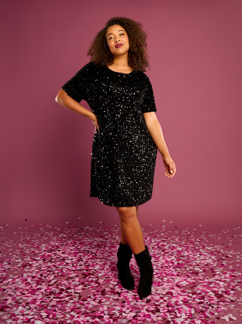 Robe Veste Sequin Femme Kiabi Robe Courte Robe Cocktail DorÃ©e