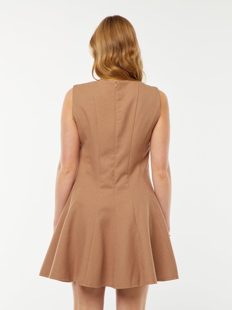 Robe courte ajustée sans manches Beige - Kiabi