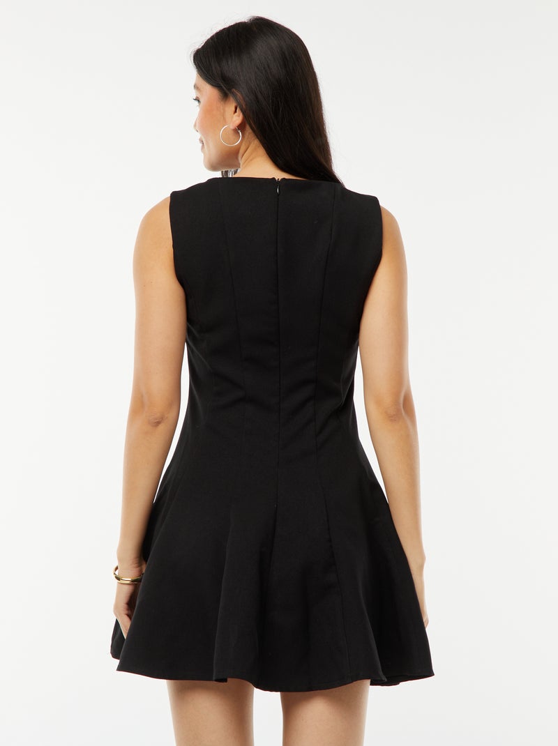 Robe courte ajustée sans manches Noir - Kiabi