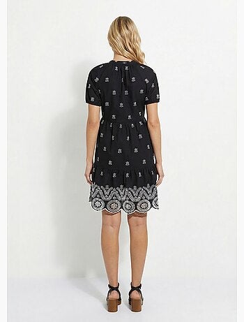 Robe courte ample coton brodé - Afibel