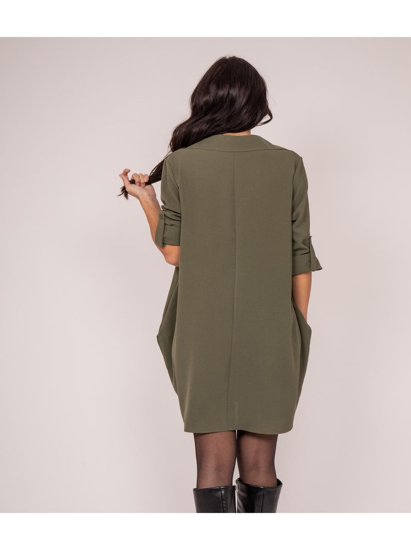 Robe courte ample IMERY Kaki - Kiabi