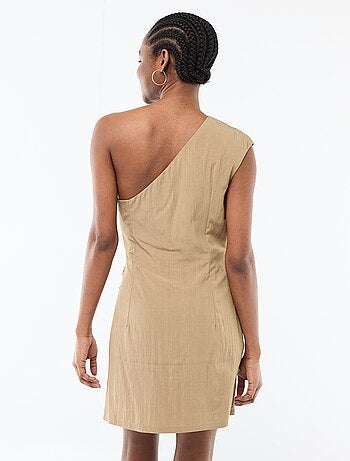 Robe courte asymétrique effet drapé