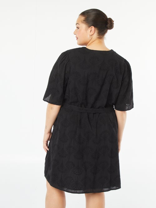 Robe courte avec broderie anglaise - Kiabi