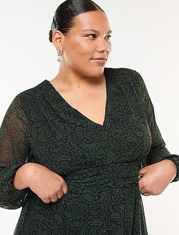 Robe courte avec ceinture drapée