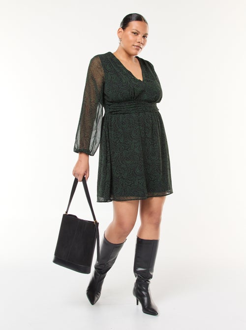 Robe courte avec ceinture drapée - Kiabi