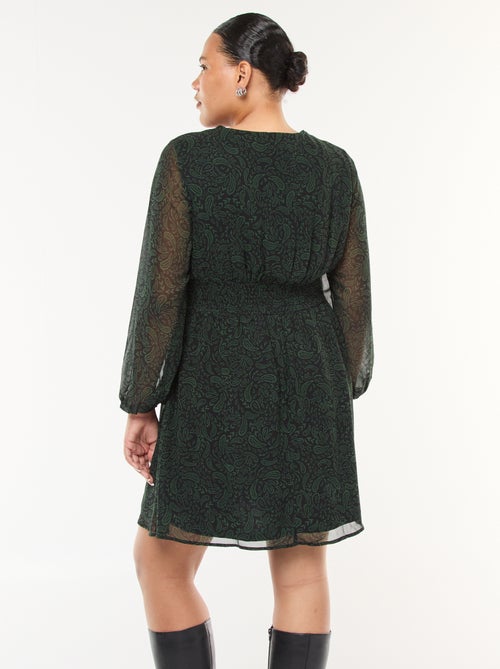 Robe courte avec ceinture drapée - Kiabi