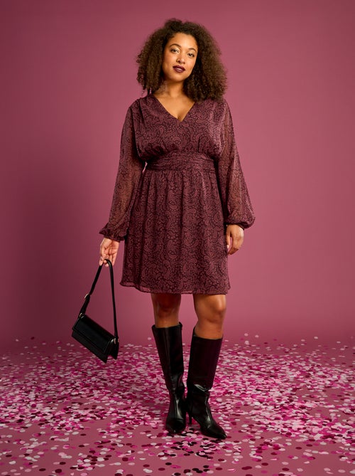 Robe courte avec ceinture drapée - Kiabi