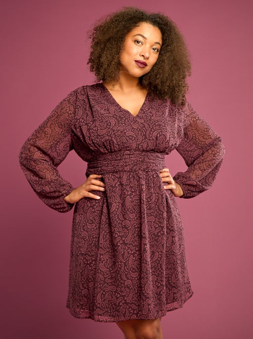 Robe courte avec ceinture drapée - Kiabi