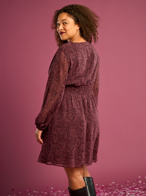 Robe courte avec ceinture drapée - Kiabi