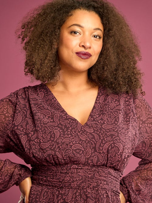 Robe courte avec ceinture drapée - Kiabi