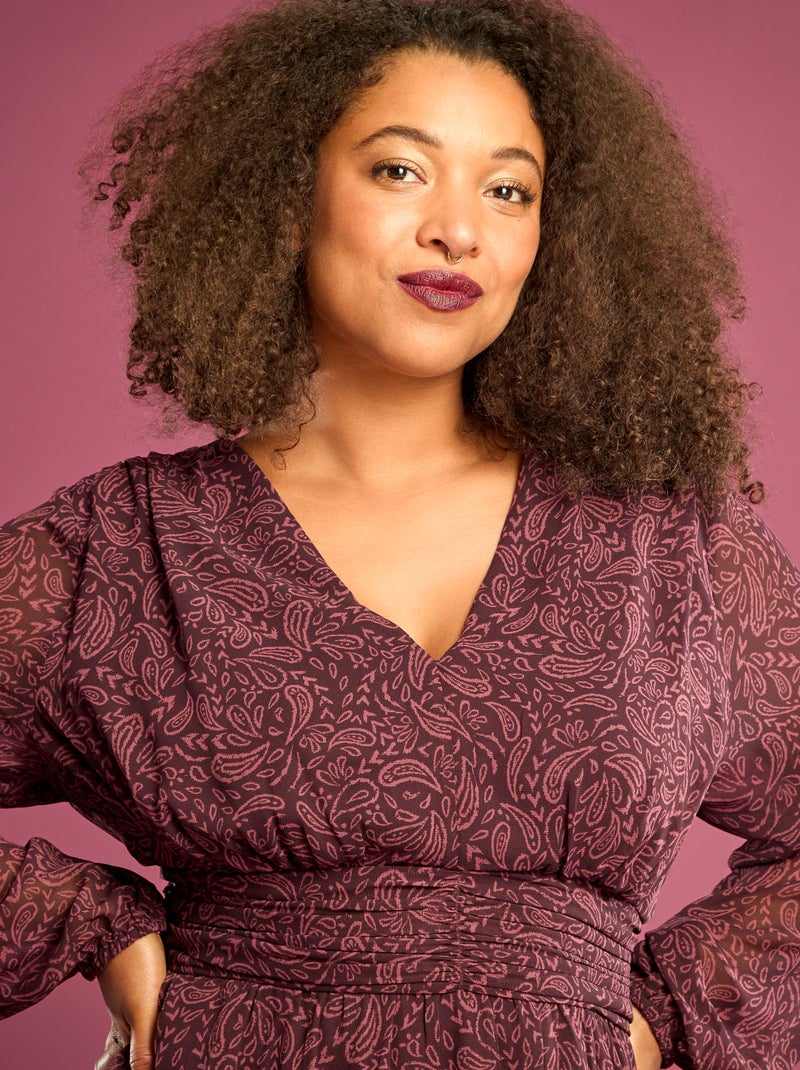 Robe courte avec ceinture drapée Rose - Kiabi